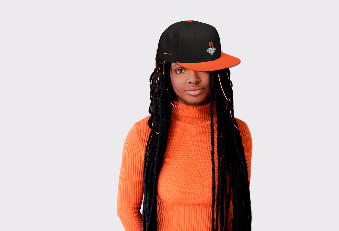 GOGPersonality Snapback Hat - Orange-Red Diamond Logo