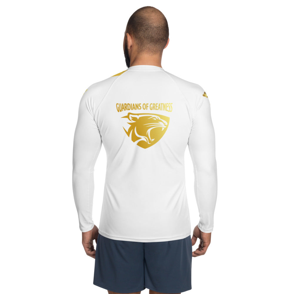 White & Gold Men's Rash Guard