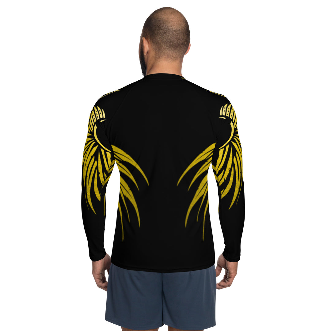 Fly Like An Eagle Men's Rash Guard - Black & Gold