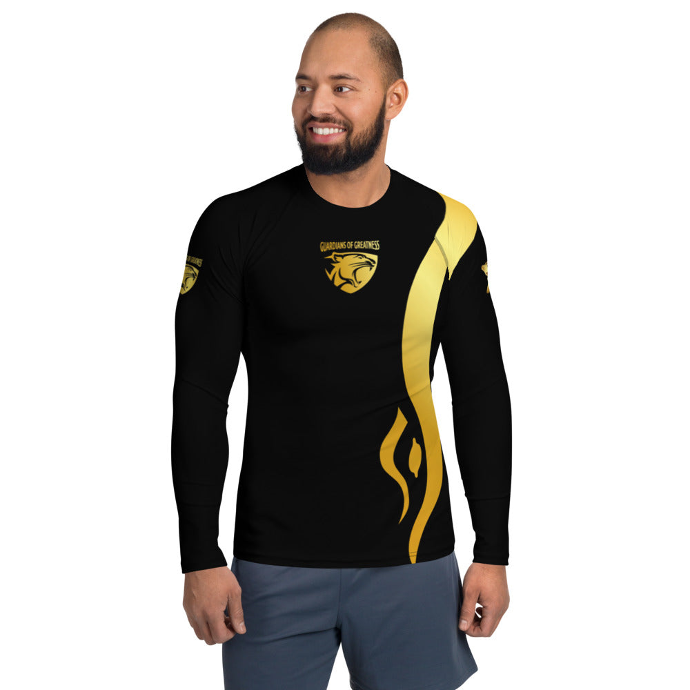 Black & Gold Men's Rash Guard