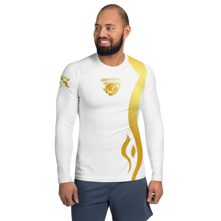 White & Gold Men's Rash Guard