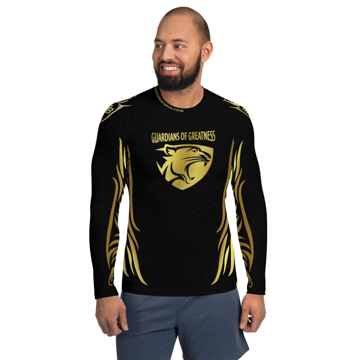 GOG Aviators Men's Rash Guard Black & Gold Wings