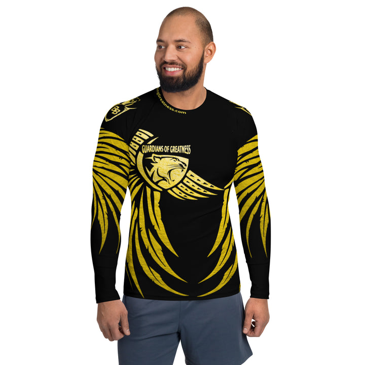 Fly Like An Eagle Men's Rash Guard - Black & Gold