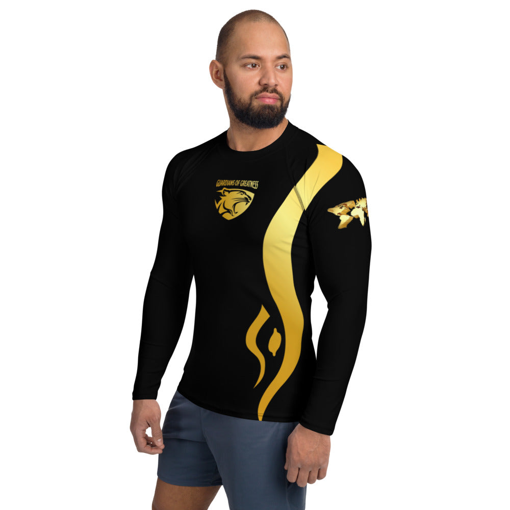 Black & Gold Men's Rash Guard