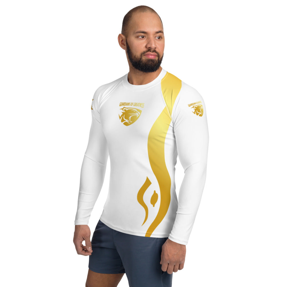 White & Gold Men's Rash Guard