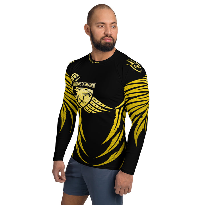 Fly Like An Eagle Men's Rash Guard - Black & Gold