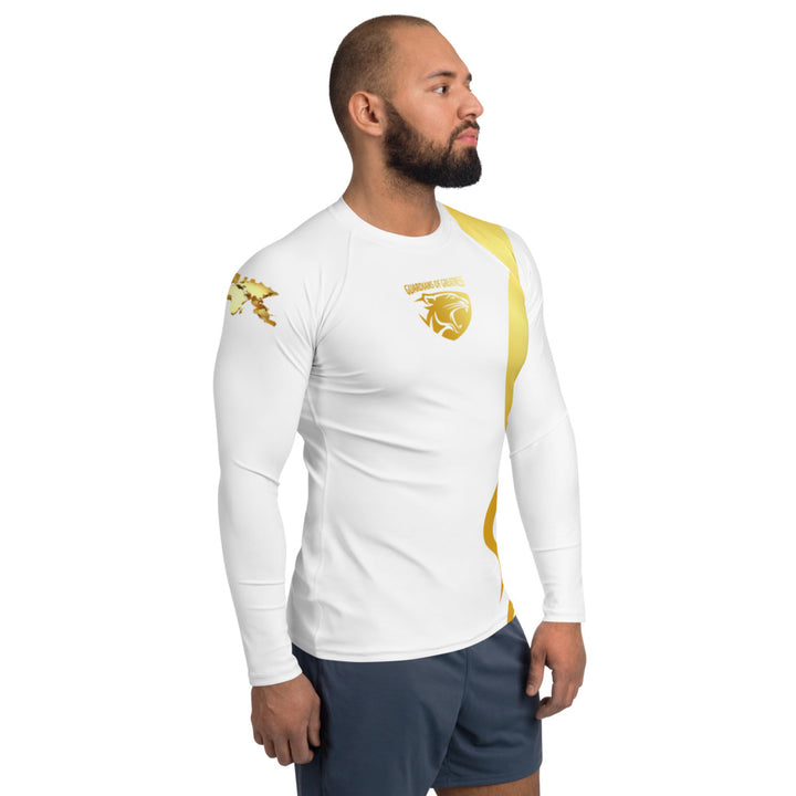 White & Gold Men's Rash Guard