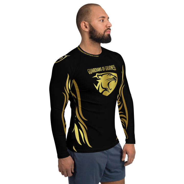 GOG Aviators Men's Rash Guard Black & Gold Wings