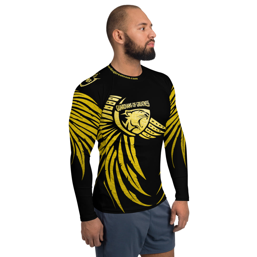 Fly Like An Eagle Men's Rash Guard - Black & Gold