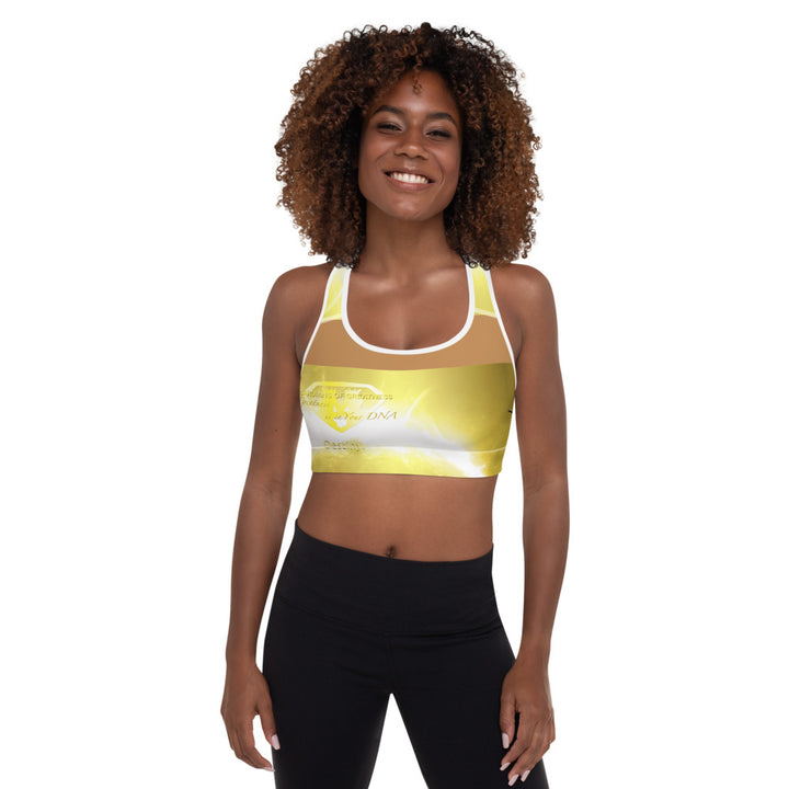 Golden Girl Padded Sports Bra.- Nude