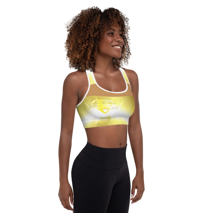 Golden Girl Padded Sports Bra.- Nude