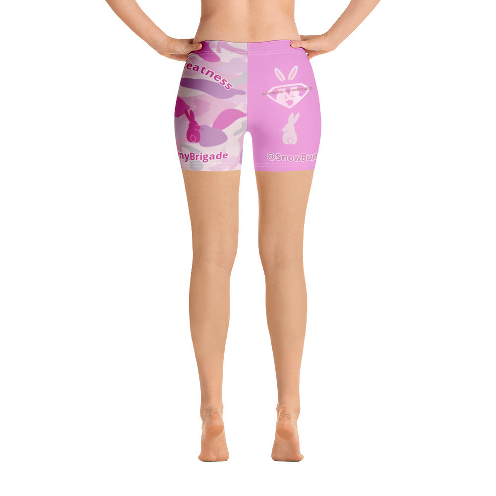 Snow Bunny Brigade Shorts Lavender Rose Camouflage Shorts