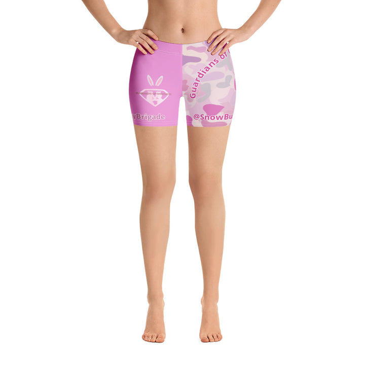 Snow Bunny Brigade Shorts Lavender Rose Camouflage Shorts