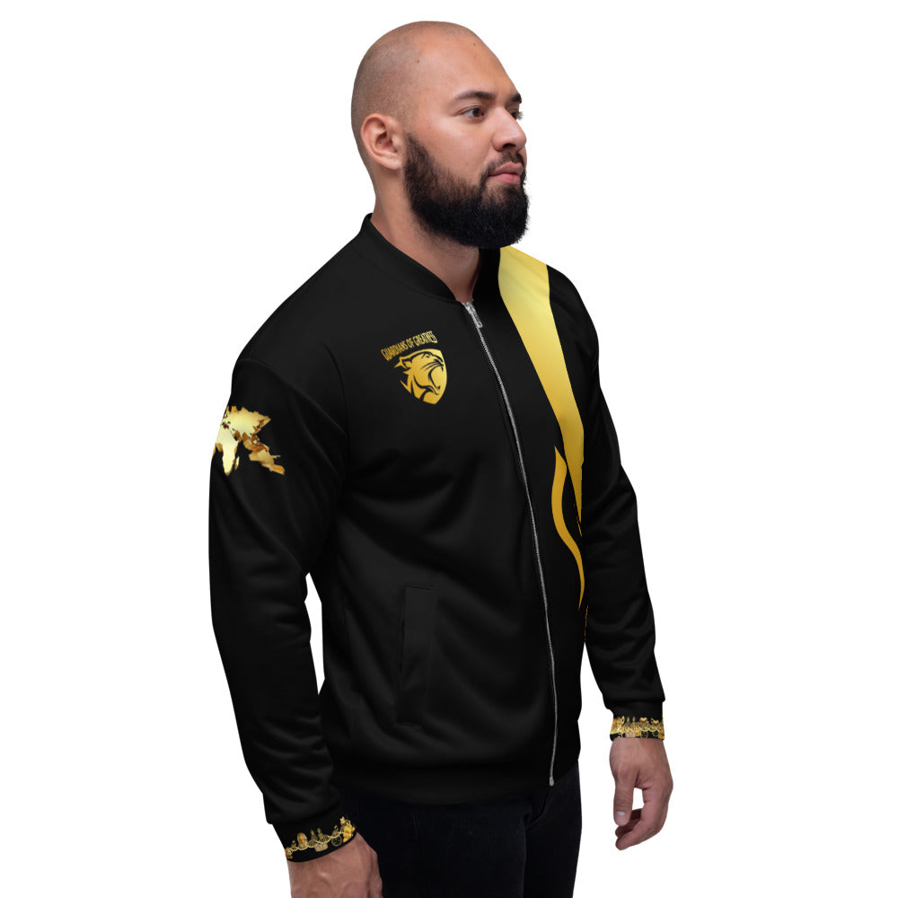 Black & Gold Unisex Bomber Jacket