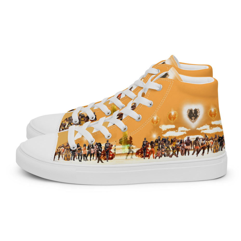 GOG's Orange  Men’s high top canvas shoes