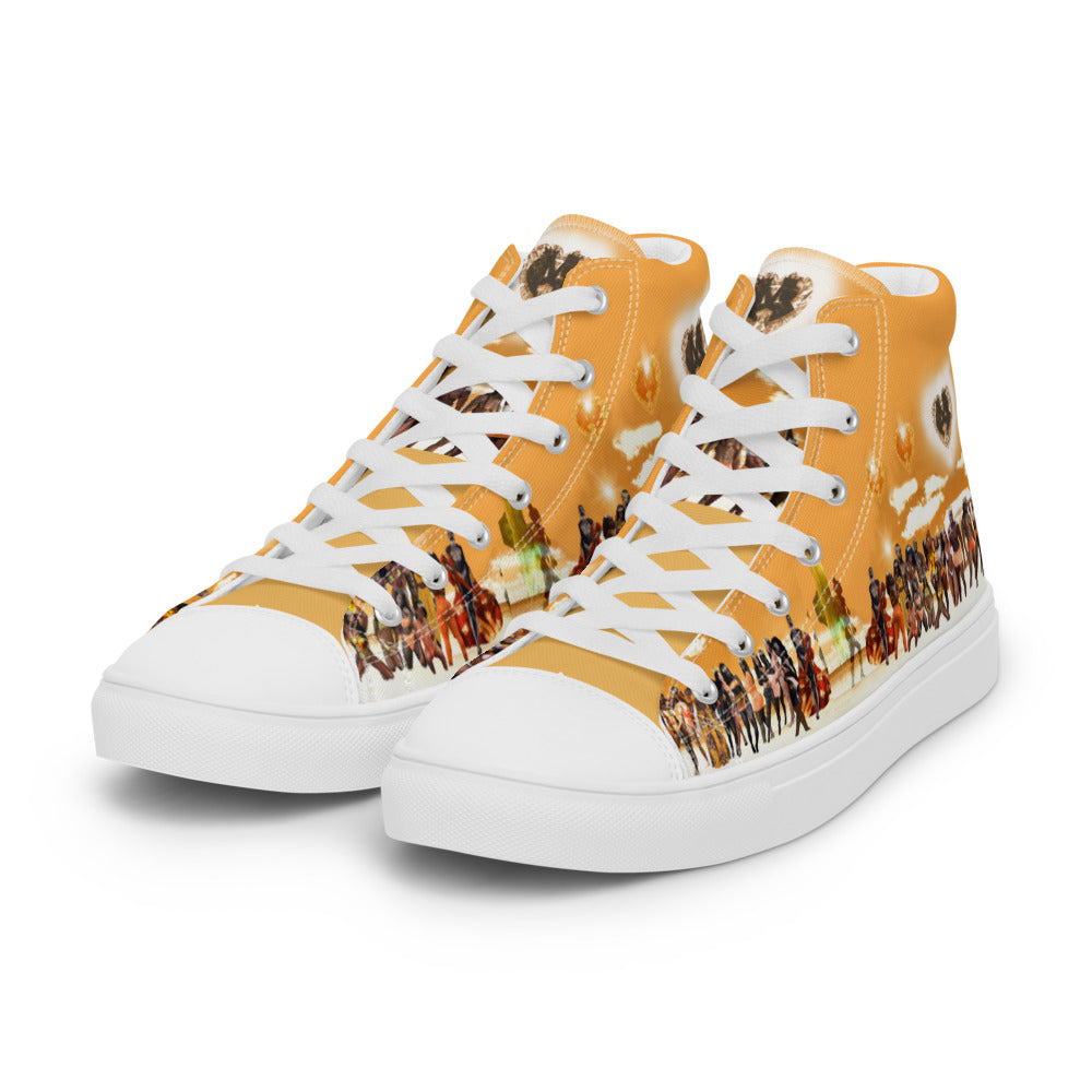 GOG's Orange  Men’s high top canvas shoes