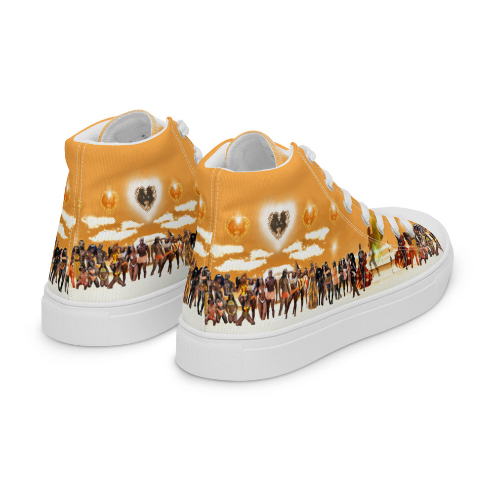 GOG's Orange  Men’s high top canvas shoes